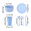 Wheat Straw Dinnerware Set 6 pcs Blue Lightweight 3