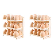 Eierregal, Zusammenklappbarer Eierkarton, Kühlschrank-Seitentür-Aufbewahrungsregal, Küchen-Eierablage, Mehrschichtiges