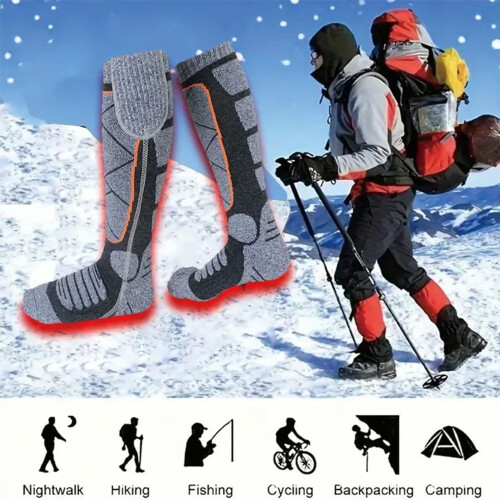 Θερμαινόμενες κάλτσες 5V2200mAh, 3 επίπεδα θερμότητας, επαναφορτιζόμενες για άνδρες 2