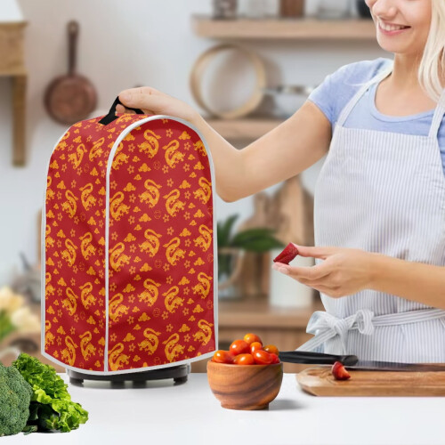 Chinese Dragon Pattern Kitchen Blender Dust Covers with Multifunctional Univesal Polyester 2