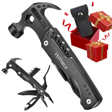 Multitool Hammer 14in1 Stainless Steel with Belt Pouch for Camping Hiking Gifts for Men