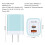 Φορτιστής 2 τεμαχίων USB-C PD 20W, Διπλός προσαρμογέας τοίχου USB QC3.0, Γρήγορη φόρτιση, 5