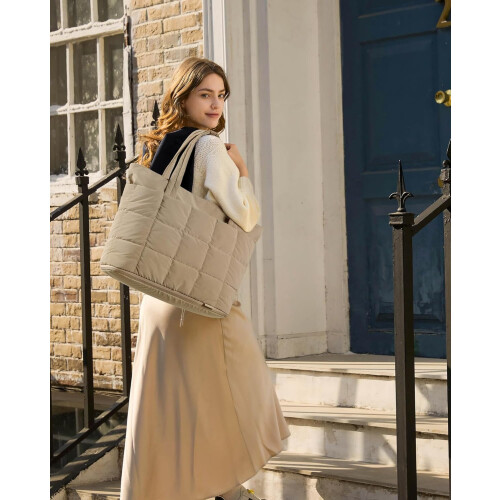 Επεκτεινόμενη τσάντα Tote Puffer για γυναίκες, καπιτονέ τσάντα εργασίας 3 σε 1, τσάντα 2