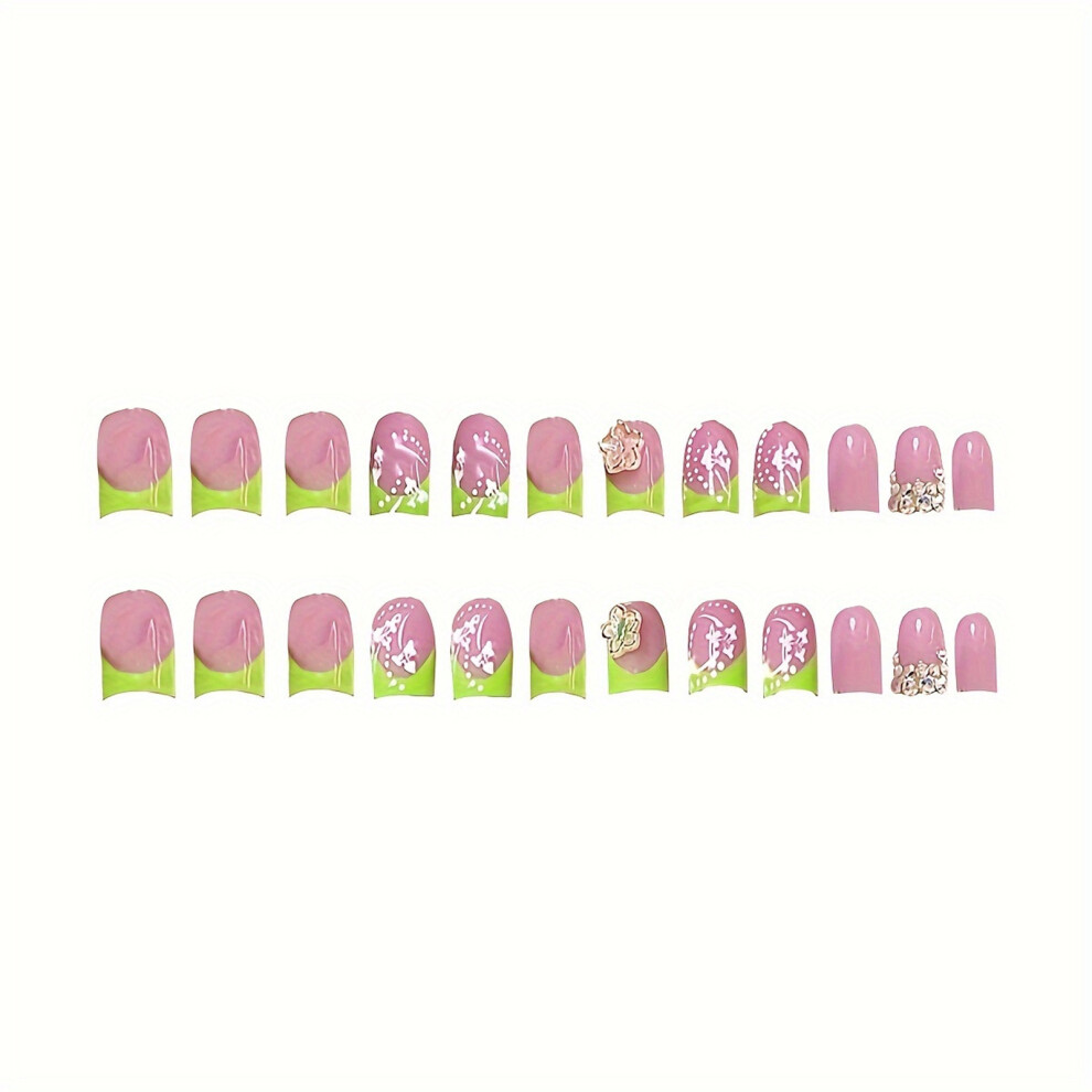Phui-Pet-Supplies 48Pcs Rhinestone Fake Nails For Party & Photo