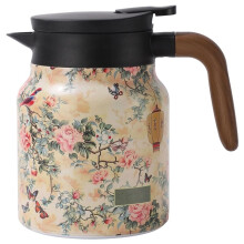 1000ml Vintage Floral Tea Stainless Steel Kettle with Infuser Tea Separation Thermal Insulation Teapot for Hot Drink B