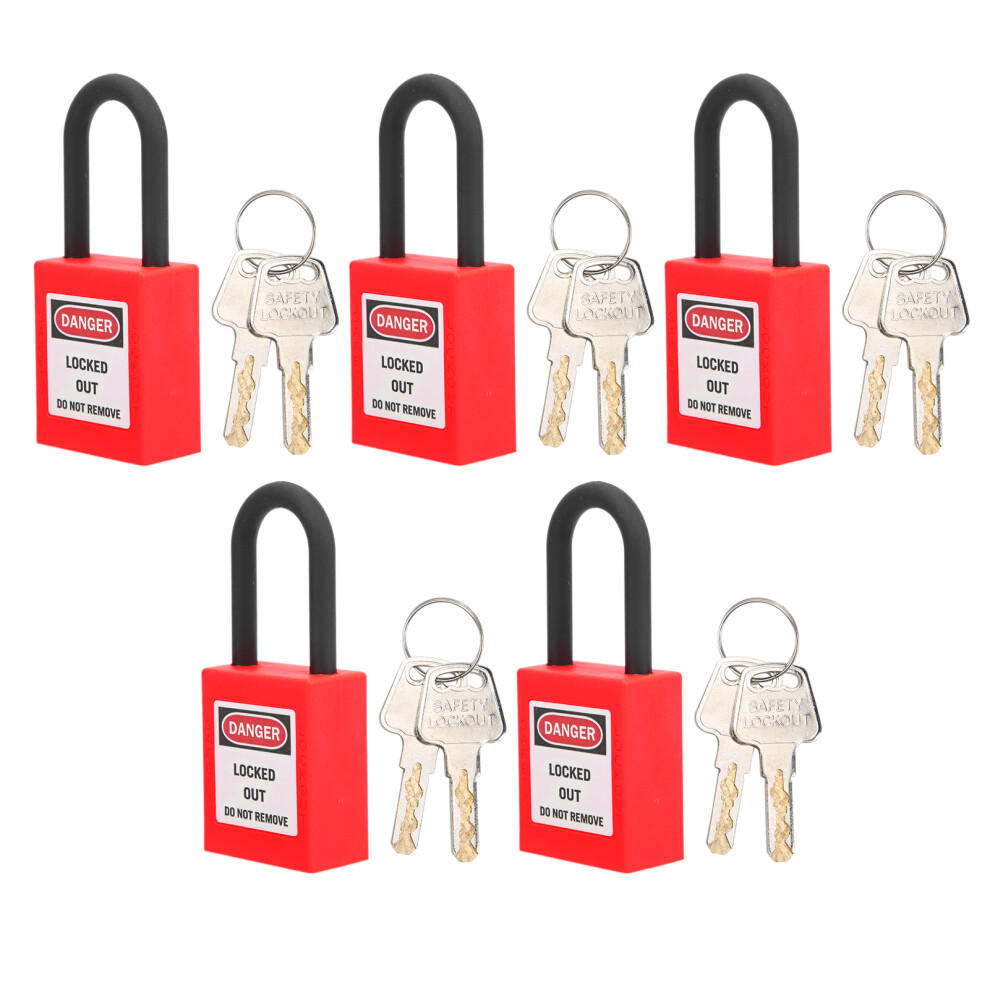 Durable Lockout Padlock 38Mm Nylon Dustproof For Industrial Site Red 9331390831624