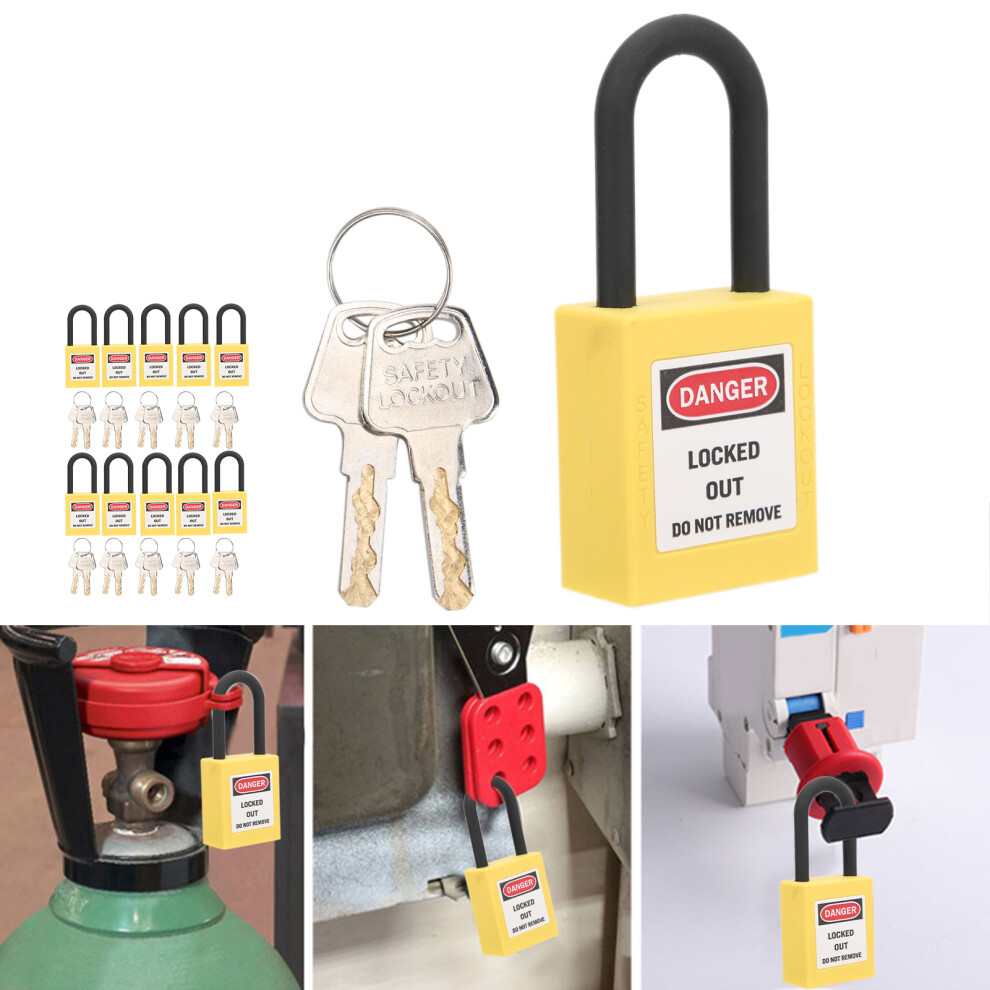 38Mm Nylon Lockout Lock For Industrial Safety & Insulation Yellow 9391390831666