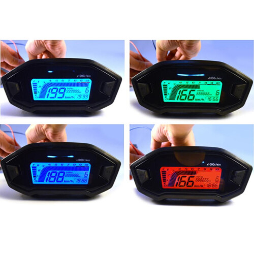 Motorcycle Universal LCD Digital Tachometer Gauge 150mm, 2