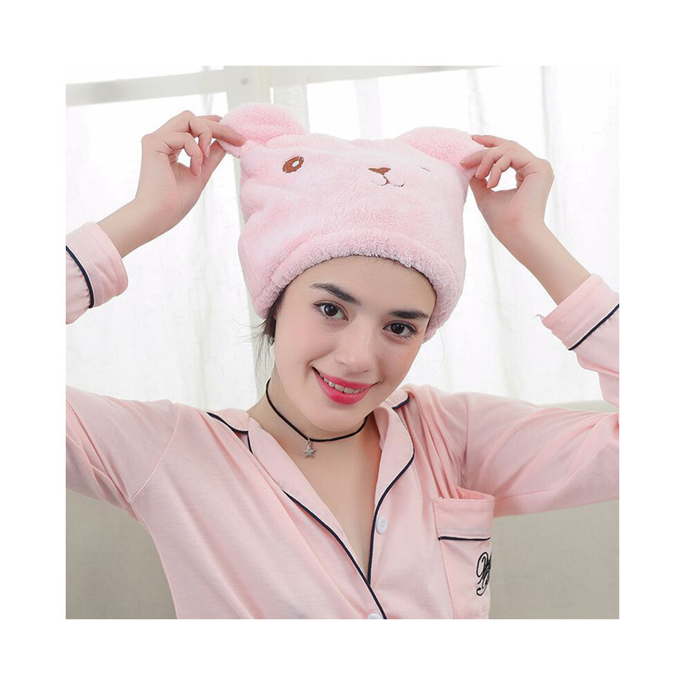 Creation-3C (Pink) Quick Dry Hair Turban Towel Cap