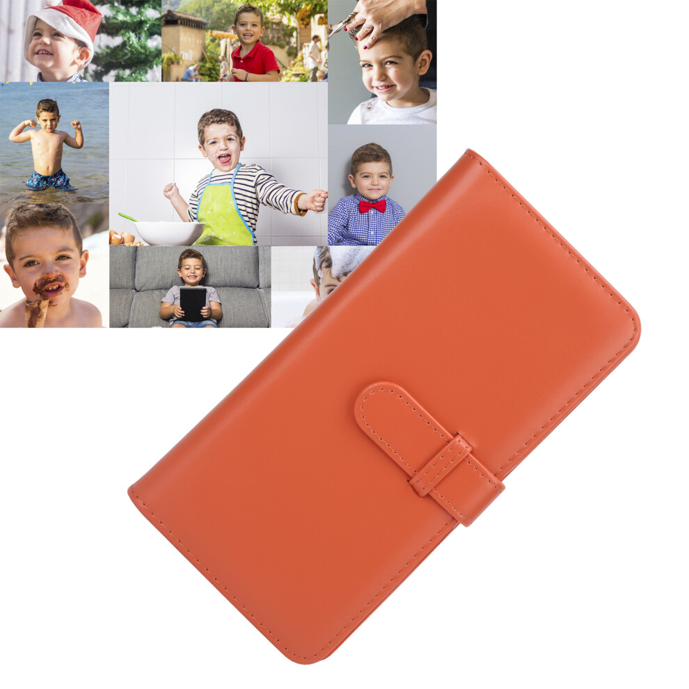 Pu Cover Photo Album For Sq Series, 80 Pockets, Orange