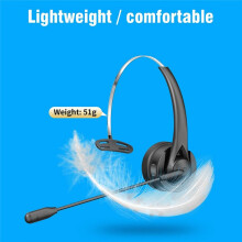 Ear Headset BT 5.4 Wireless Headphone Call Center Headband Earphone with Noise Cancelling Mic