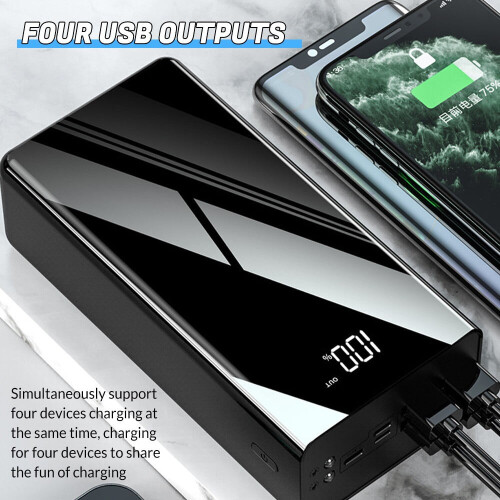 Φορητή φορητή μπαταρία LCD LED4USB 30000mAh με γρήγορη φόρτιση εξωτερικής μπαταρίας 2
