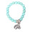 Turquoise Bead Elephant Bracelet Silver Tone 2