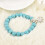 Turquoise Bead Elephant Bracelet Silver Tone 6