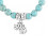 Turquoise Bead Elephant Bracelet Silver Tone 8