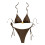 Bikini da donna a due pezzi, modello triangolo con allacciatura laterale e laccetti laterali. 6