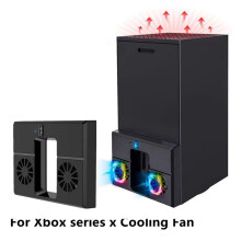 Vertical Stand with Dual Noiseless Cooling Fans USB Cooler Host Side Radiator with Light for  Series X Game Console