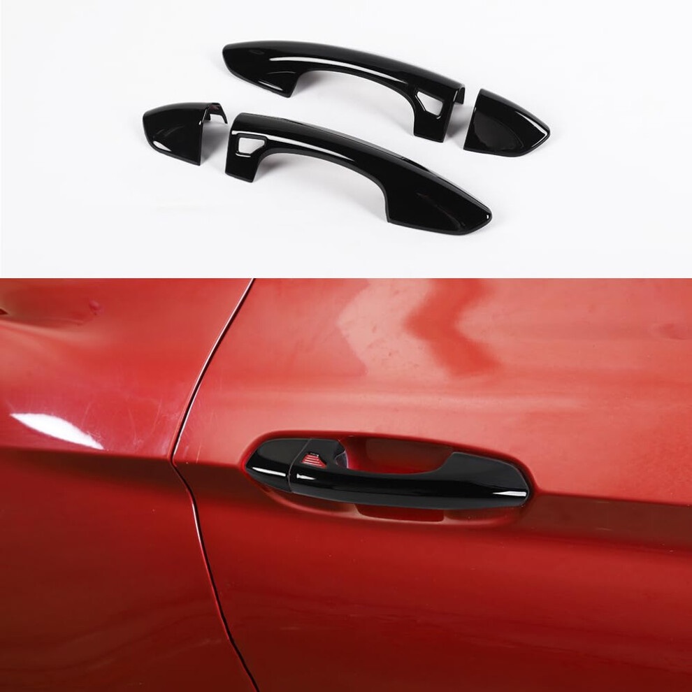 Door Handle Cover Abs Trim 2015Â2023 Sleek Accent ScratchâResistant Fit For Ford Mustang Black 9073542750567