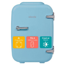 Abode 4L Blue Retro Mini Fridge Table Top Drinks Cooler Warmer
