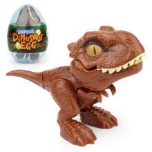 (Brown) Movable Dinosaur Toy - Biting T-Rex Egg (50 chars)