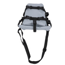 Water-Resistant Motorcycle Side Crash Bar Bag 15L Gray PVC Large Capacity