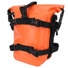 Water-Resistant PVC Motorcycle Side Crash Bar Bag 3.5L Orange