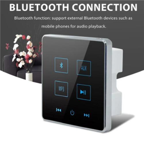 3X Home Theater  Wall Amplifier Touch Screen Music Panel Background Audio System Support USB TF Card(Black) 2
