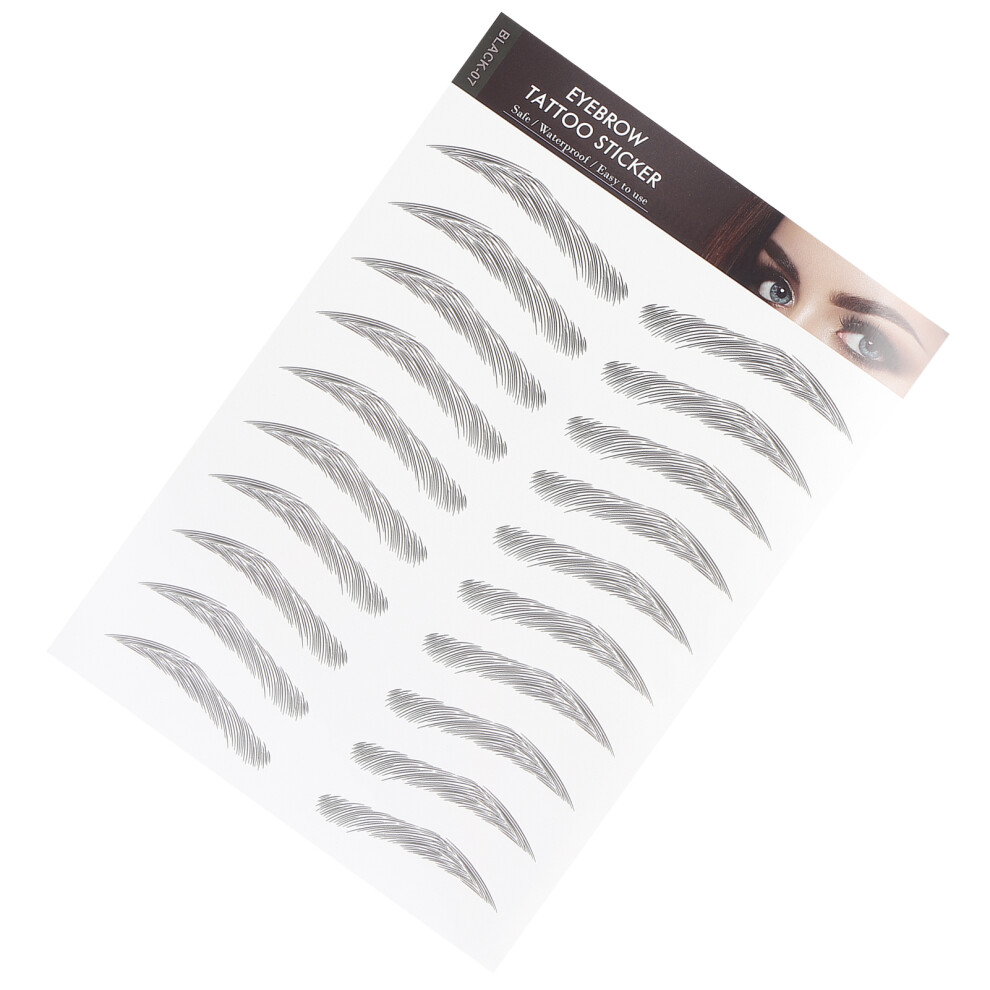 Black Long Lasting Waterproof Eyebrow Stickers For Women 148X210mm -07