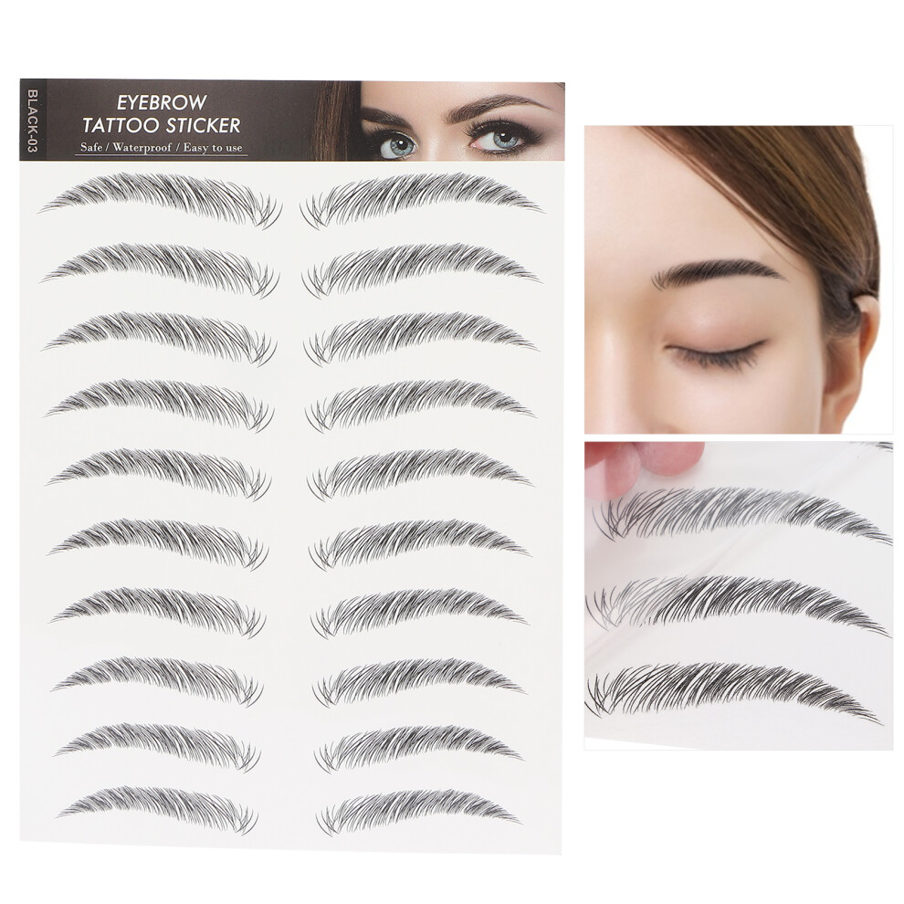 Black Long Lasting Waterproof Eyebrow Transfer Sticker For Women 148X210mm -03