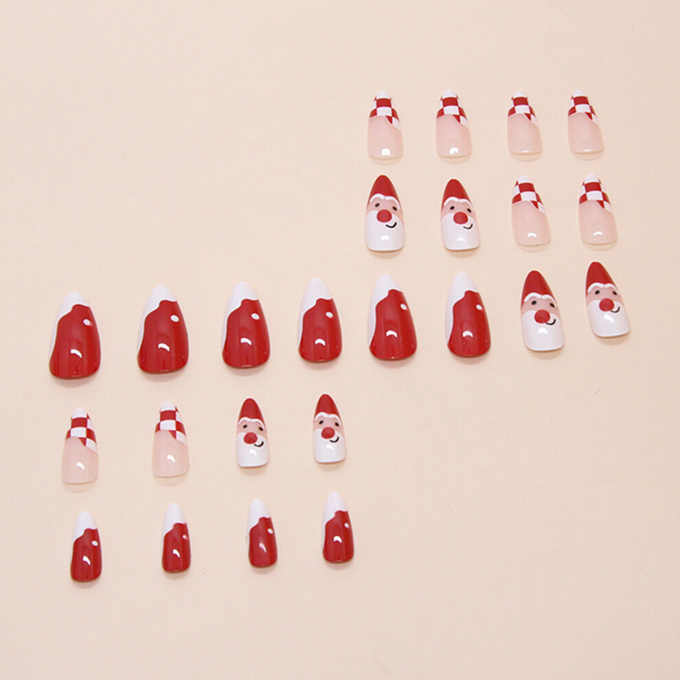 Dachuang Beauty 24Pcs Xmas Almond Press-On Nails Holiday Party