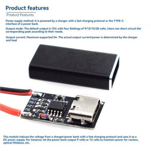2X PD/QC/AFC/PPS/FCP Type-C Decoy Board USB-C Boost Module Type-C Trigger Polling Detector Power Fast Charging Board