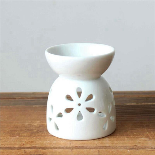 2X Ceramic Crafts Ceramic Hollow-Out Aromatherapy Stove  Candlestick Handmade Style 3 2