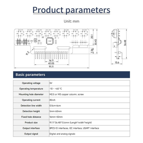 2PCS 8 Channel High Precision Electronic Infrared  Tracking Sensor Module Support Automatic Calibration B 2