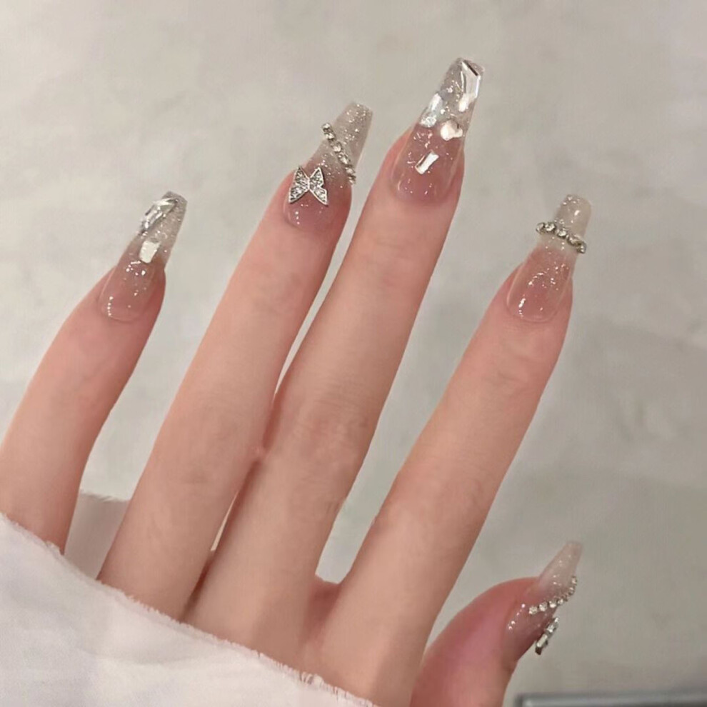 Reach-Tools Butterfly Press-On Nails For Women, Long-Lasting