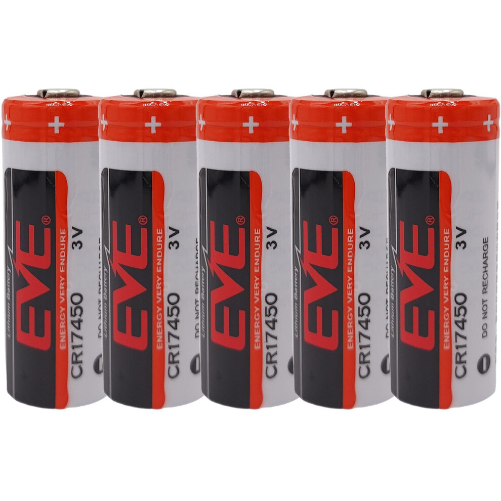 Cr17450 3V Lithium Battery 2400Mah 5 Pack For Plc Backup And Industrial Control 9330225055891