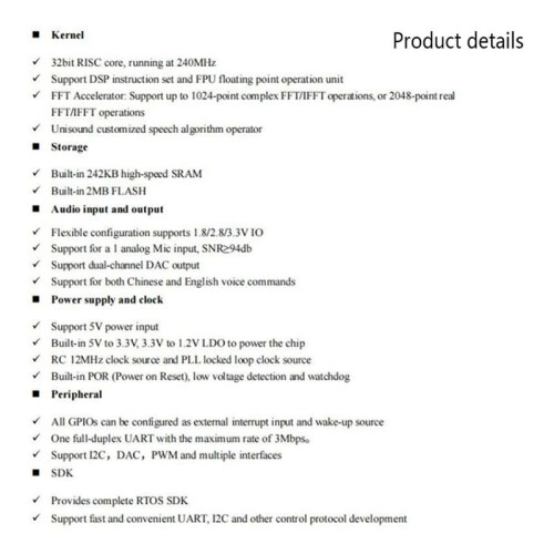 2X AI Voice Recognition Module Kit Intelligent Offline Sound Control Development Board with 2MB Flash for  Home 2