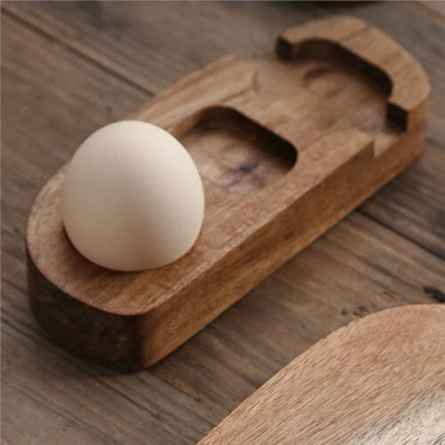 Wooden Egg Tray -Egg Cup Holder, Ideal for Kitchen & Dining
