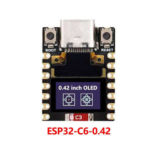 2X ESP32-C6  Development Board Stöder 2,4 GHz WiFi och  RISC-V Low Power med 0,42-Tums OLED-Skärm 2
