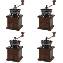 4X Macinino da Caffe' Manuale Legno / Metallo Mulino Mulino A Mano Spice (Color Legno)