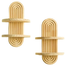 2 Houten Wandplanken, Rek in Boho-Stijl, Woondecoratie voor de Woonkamer, Decoratie voor de Badkamer