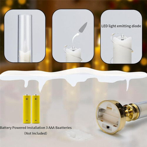 6 PCS Flameless Candles with Remote and Timer, Flickering LED Romantic Candles with Embedded Star String 2
