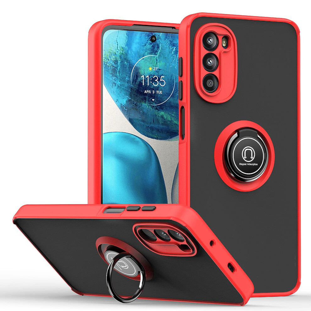 Magnetic Car Mount Shockproof Duallayer Kickstand Protective Cover For Tecno Spark Go 2022 And 8C Red 9073542750673
