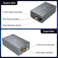 Audio Isolator RCA-2 Noise Reduction Filter Audio Eliminator, Noise Isolator Filer for Theater Audio Stereo Silver Gray