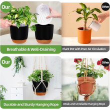 2 Lot de Jardinières Suspendues à Arrosage Automatique pour Plantes D'Intérieur et D'Extérieur, Pots de 86 cm en Macramé avec Drainage