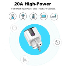 4X 20A Socket Tuya Wifi Plug Power AC100-240V Stopcontact Alexa Home Voice Timing Stopcontact Tuya Life EU PLUG A