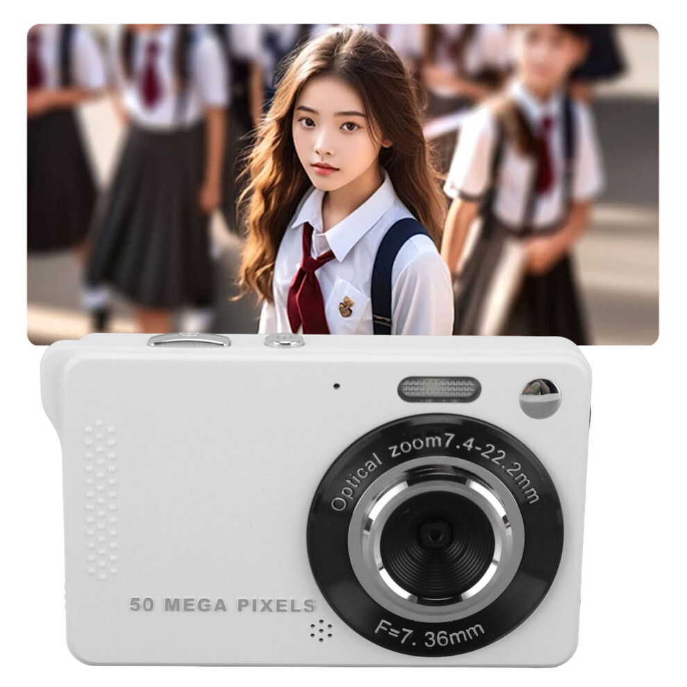 50Mp Digital Camera For Teens 1080P Hd 2.8" Tft Screen In White 8261390839560