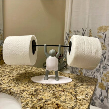 Funny Toilet Shelf 3D Printed Weightlifting Figurine Napkin Rack Home Decor Organizer for Tissue Rolls Wipes Towel 4pc
