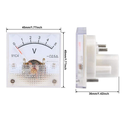 3X Voltmeter 91C4 for Voltmeter Analog Panel Meter Mechanical Type 5V Style 2