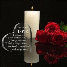 2X Sympathy Gifts Memorial Bereavement Gifts Acrylic Heart Condolence Remembrance Gifts for Loss of Loved Father