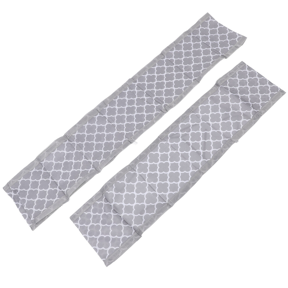 Breathable Mesh Baby Bed Bumper - Soft Cot Protector, Gray, 340x30cm